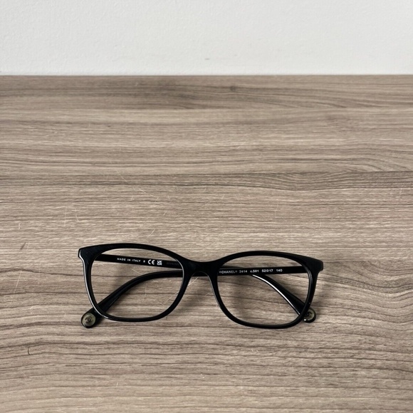 Chanel Eyeglasses Frames Only Black CH3414 c.501 52/17/140 Italy Women's❤️ - Picture 4 of 14